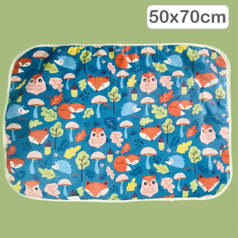 4 Size Baby Changing Mat Cartoon Cotton Waterproof Baby Sheet Changing Pad Table Diapers Urinal Game Play Cover Pet Mattress