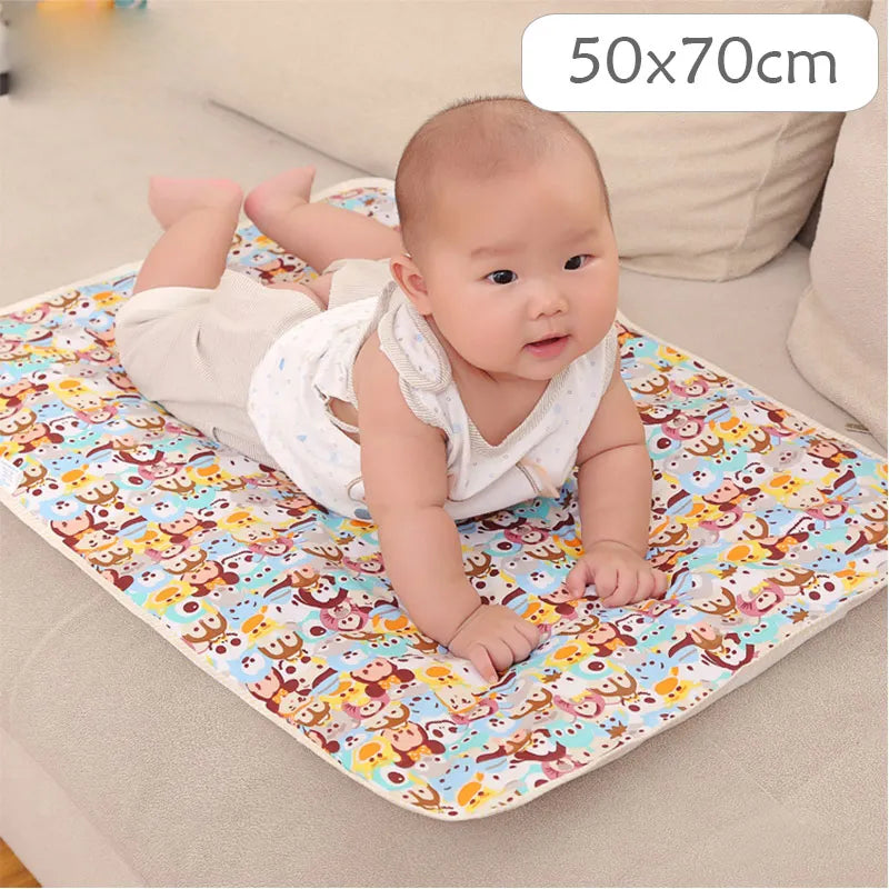 4 Size Baby Changing Mat Cartoon Cotton Waterproof Baby Sheet Changing Pad Table Diapers Urinal Game Play Cover Pet Mattress