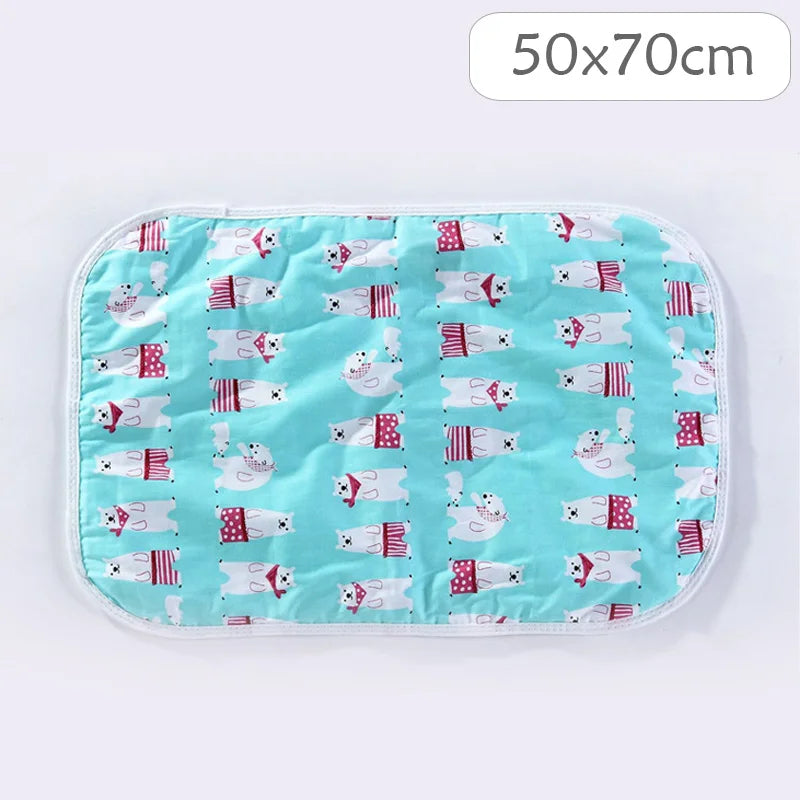 4 Size Baby Changing Mat Cartoon Cotton Waterproof Baby Sheet Changing Pad Table Diapers Urinal Game Play Cover Pet Mattress